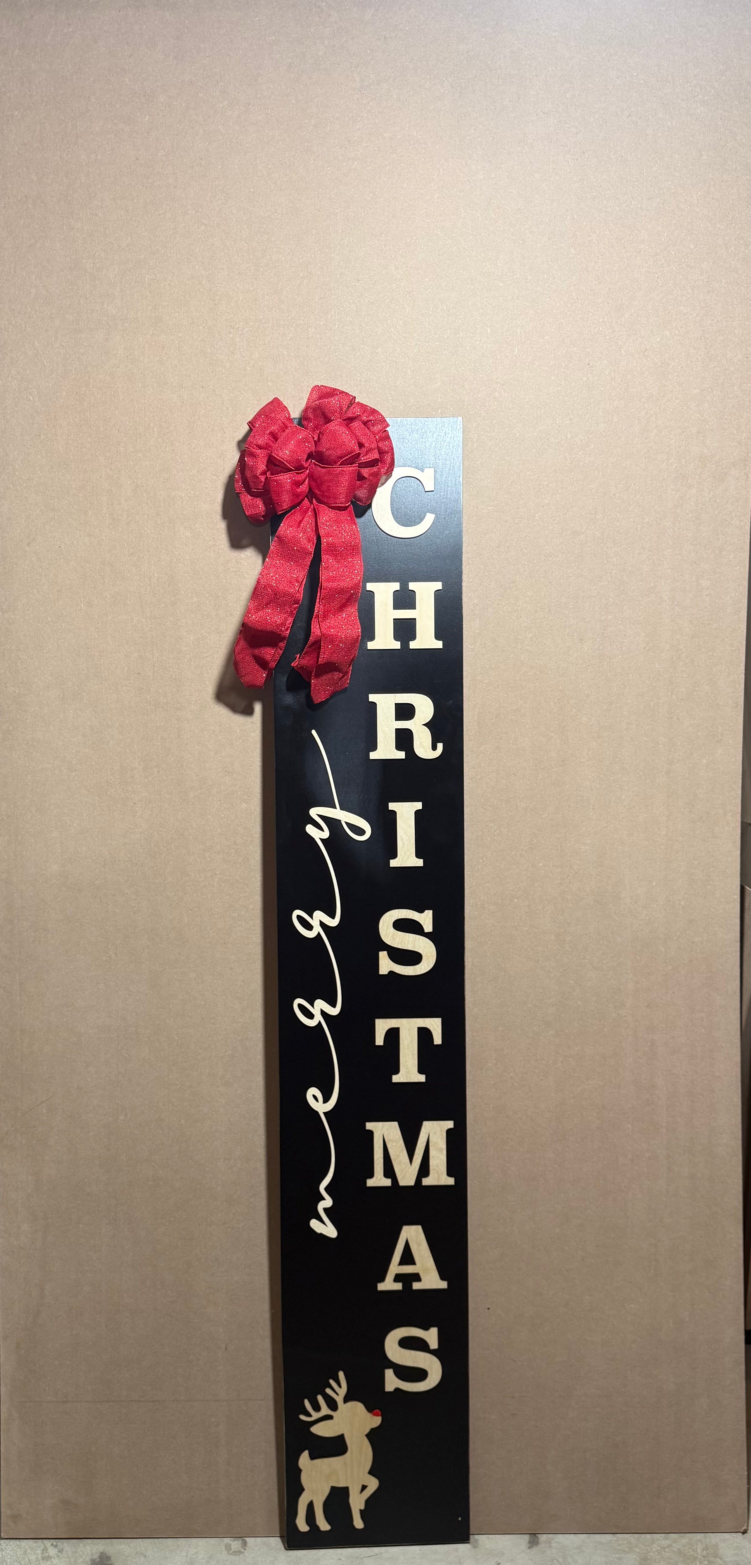 6' Merry Christmas Leaner w/ Rudolph